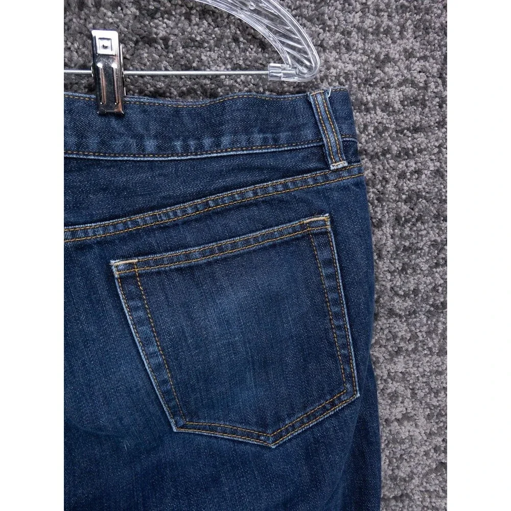 J Crew Jeans Mens 36x34 (Tag 34x34) Blue Urban Slim Cotton Distressed Denim City